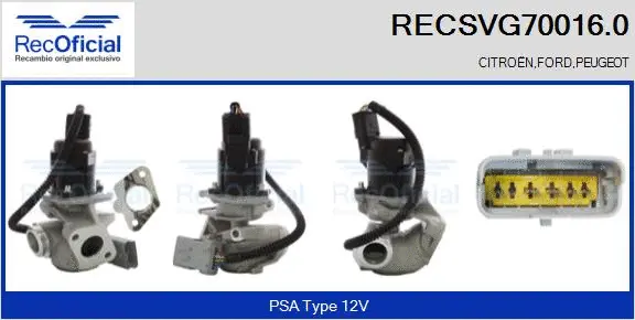 Vanne EGR RECOFICIAL RECSVG70016.0