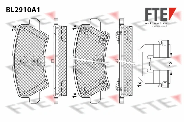 Kit de plaquettes de frein, frein à disque FTE 9011152