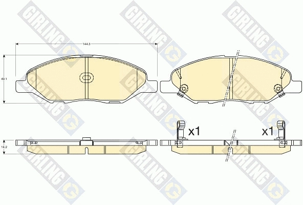 Kit de plaquettes de frein, frein à disque GIRLING 6135776