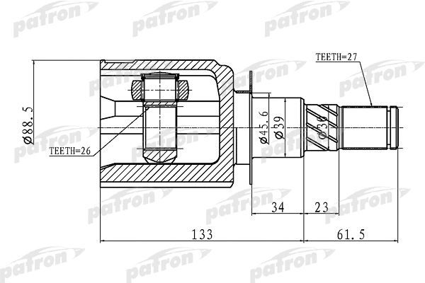 Jeu de joints, arbre de transmission PATRON PCV1410