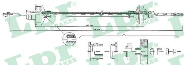 Tirette à câble, commande d'embrayage LPR C0336C