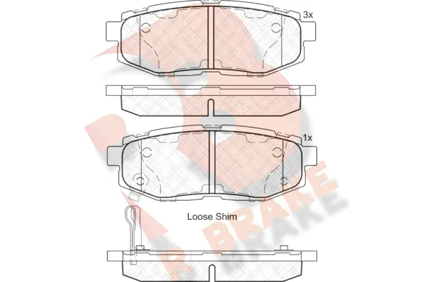 Kit de plaquettes de frein, frein à disque R BRAKE RB2088