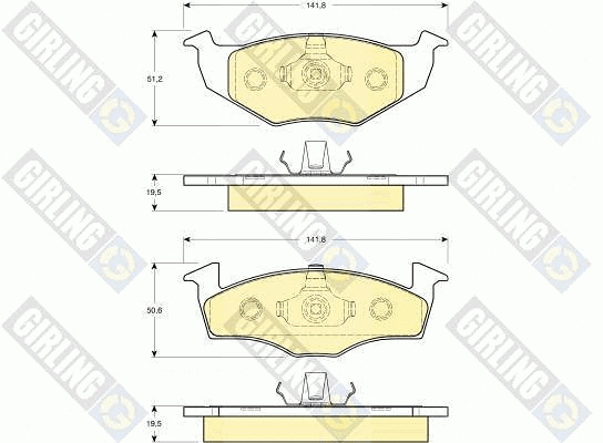 Kit de plaquettes de frein, frein à disque GIRLING 6112182