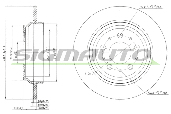 Disque de frein SIGMAUTO DBB964S