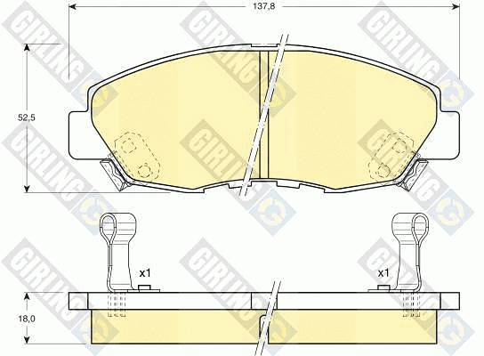 Kit de plaquettes de frein, frein à disque GIRLING 6108949