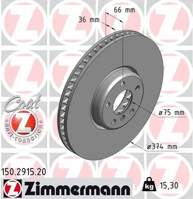 Disque de frein ZIMMERMANN 150.2915.20