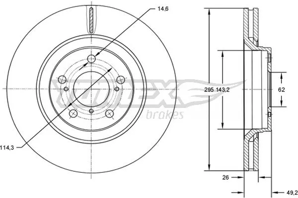 Disque de frein TOMEX Brakes TX 72-64