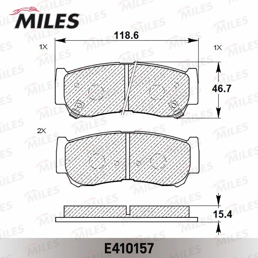 Kit de plaquettes de frein, frein à disque MILES E410157