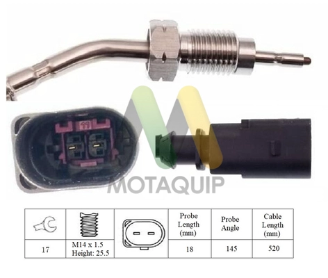 Capteur, température des gaz MOTAQUIP LVET389
