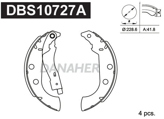 Jeu de mâchoires de frein DANAHER DBS10727A