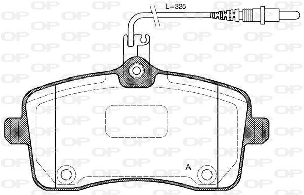 Kit de plaquettes de frein, frein à disque OPEN PARTS BPA1102.04