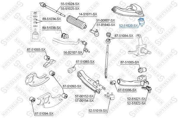 Rotule de suspension STELLOX 52-51020-SX