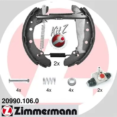 Jeu de mâchoires de frein ZIMMERMANN 20990.106.0