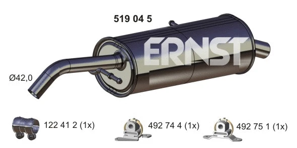 Silencieux arrière ERNST 519045