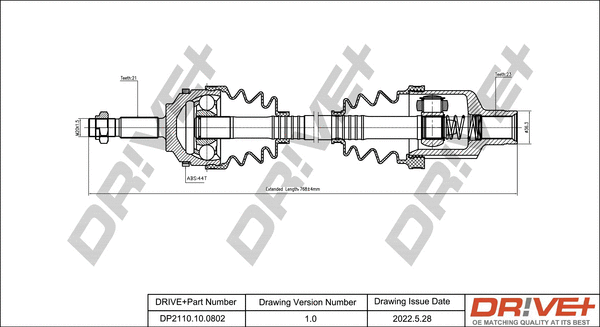 Arbre de transmission Dr!ve+ DP2110.10.0802