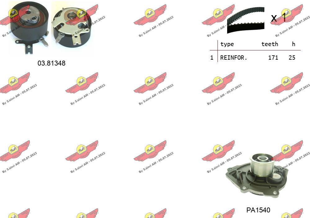Pompe à eau + kit de courroie crantée AUTOKIT 04.5318PA