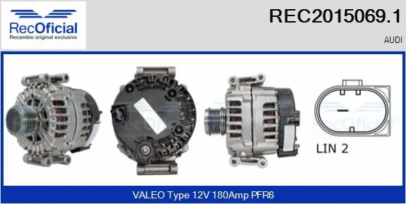 Alternateur RECOFICIAL REC2015069.1