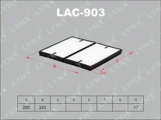 Filtre, air de l'habitacle LYNXAUTO LAC-903