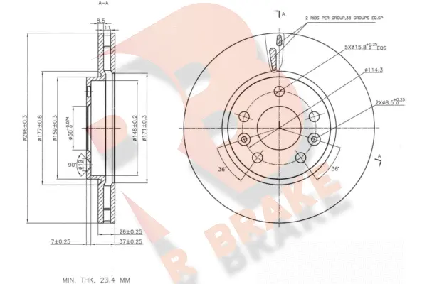 Disque de frein R BRAKE 78RBD20036