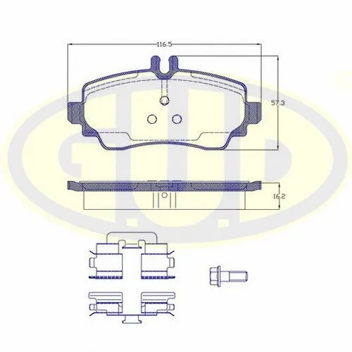 Kit de plaquettes de frein, frein à disque G.U.D. GBP065000