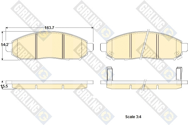 Kit de plaquettes de frein, frein à disque GIRLING 6135209