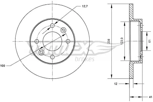 Disque de frein TOMEX Brakes TX 70-36