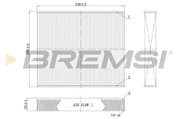 Filtre, air de l'habitacle BREMSI FC0094C