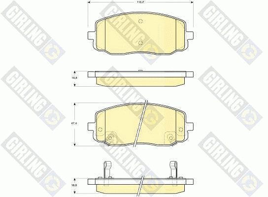 Kit de plaquettes de frein, frein à disque GIRLING 6133699