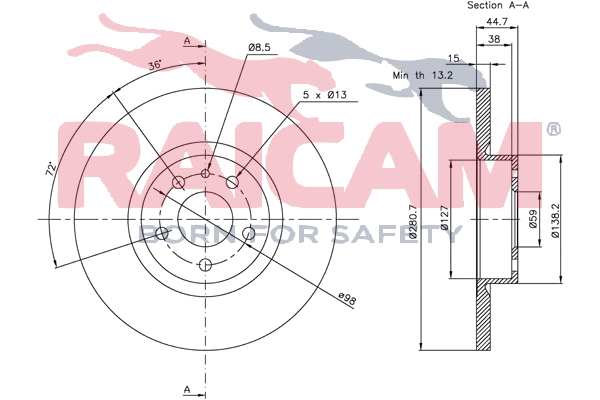 Disque de frein RAICAM RD00011