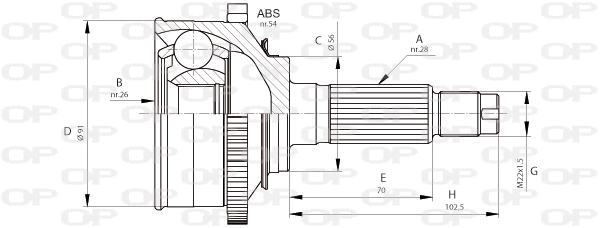 Jeu de joints, arbre de transmission OPEN PARTS CVJ5686.10