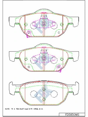Kit de plaquettes de frein, frein à disque FBK FD5850MS