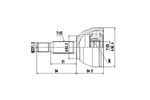 Jeu de joints, arbre de transmission DYNAMATRIX DCV818067