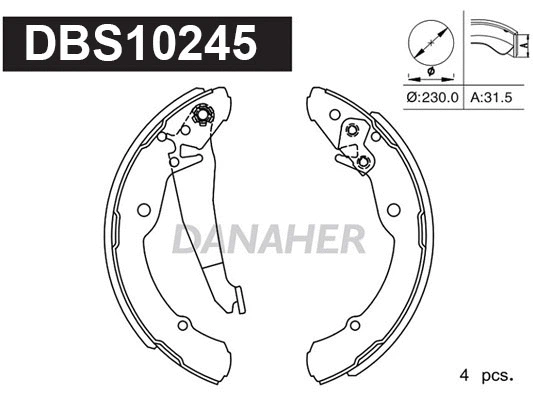 Jeu de mâchoires de frein DANAHER DBS10245