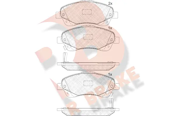 Kit de plaquettes de frein, frein à disque R BRAKE RB1573