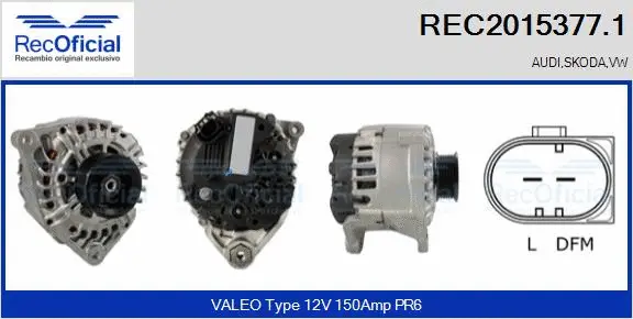 Alternateur RECOFICIAL REC2015377.1