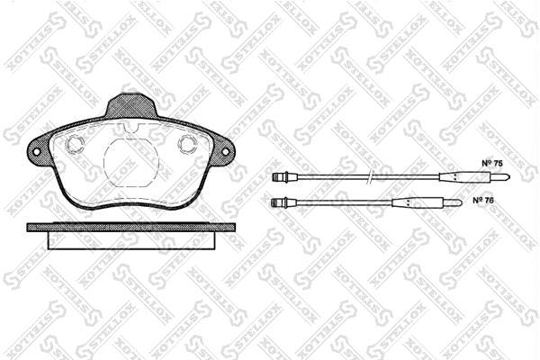 Kit de plaquettes de frein, frein à disque STELLOX 412 004B-SX