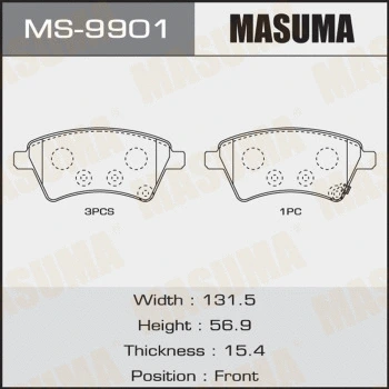 Jeu de mâchoires de frein MASUMA MS-9901