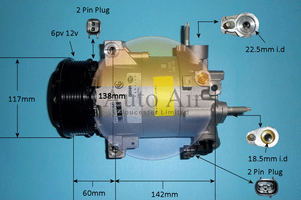 Compresseur, climatisation AUTO AIR GLOUCESTER 14-1059