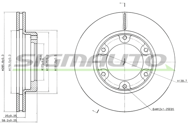 Disque de frein SIGMAUTO DBA701V