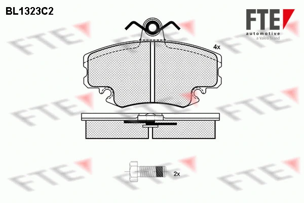 Kit de plaquettes de frein, frein à disque FTE 9010111