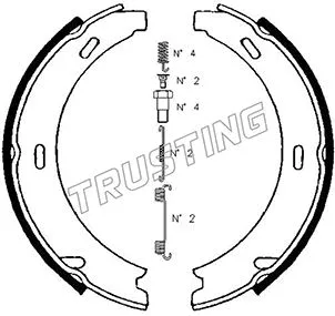 Jeu de mâchoires de frein, frein de stationnement TRUSTING 052.121K