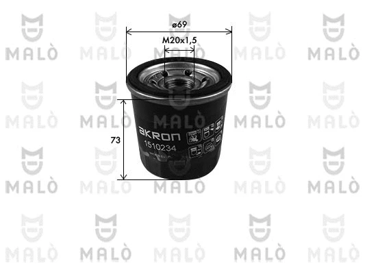 Filtre à huile AKRON-MALÒ 1510234