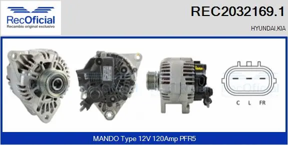 Alternateur RECOFICIAL REC2032169.1