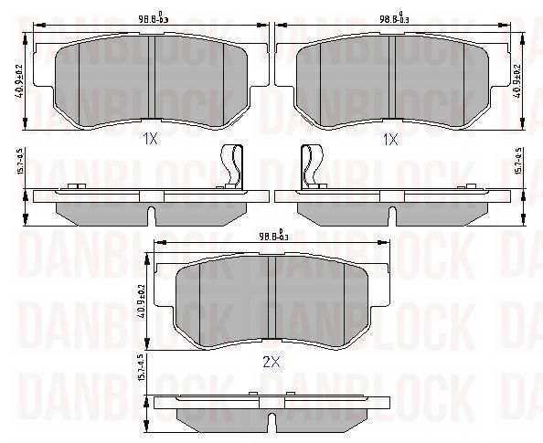 Kit de plaquettes de frein, frein à disque DANBLOCK DB 510419