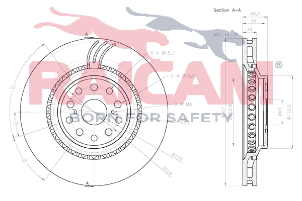 Disque de frein RAICAM RD01483