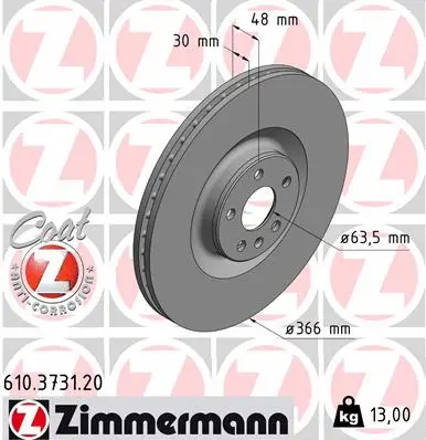 Disque de frein ZIMMERMANN 610.3731.20