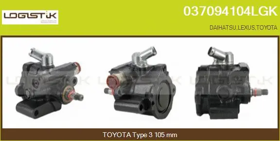 Pompe hydraulique, direction LGK 037094104LGK