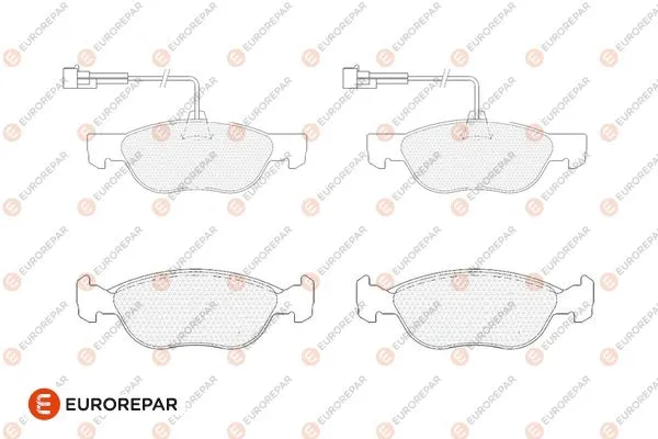 Kit de plaquettes de frein, frein à disque EUROREPAR 1686276980