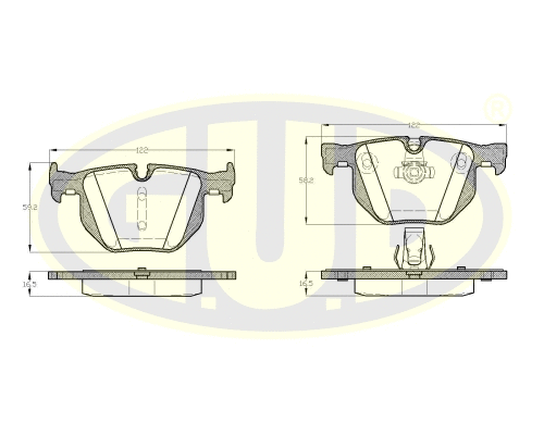 Kit de plaquettes de frein, frein à disque G.U.D. GBP038160