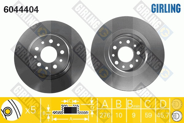 Disque de frein GIRLING 6044404